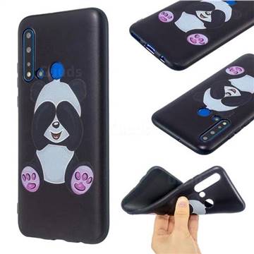 Lovely Panda 3D Embossed Relief Black Soft Back Cover for Huawei P20 Lite(2019)