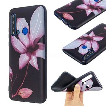 Lotus Flower 3D Embossed Relief Black Soft Back Cover for Huawei P20 Lite(2019)