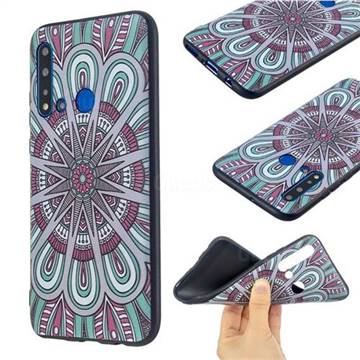 Mandala 3D Embossed Relief Black Soft Back Cover for Huawei P20 Lite(2019)