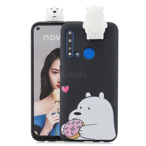 Big White Bear Soft 3D Climbing Doll Stand Soft Case for Huawei P20 Lite(2019)