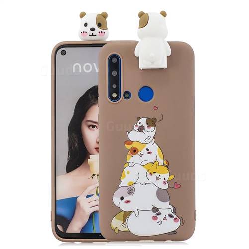 Hamster Family Soft 3D Climbing Doll Stand Soft Case for Huawei P20 Lite(2019)