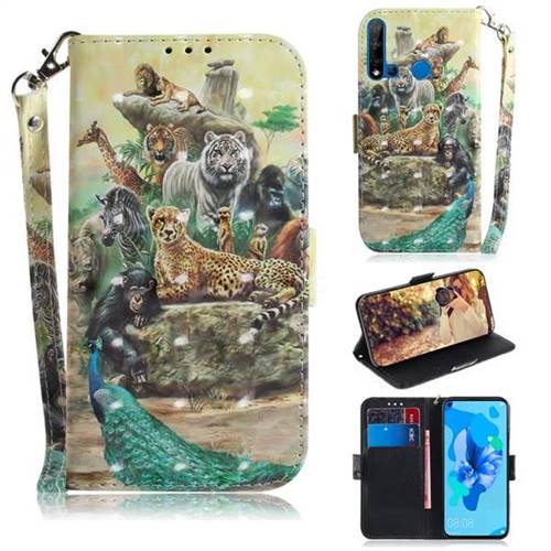Beast Zoo 3D Painted Leather Wallet Phone Case for Huawei P20 Lite(2019)
