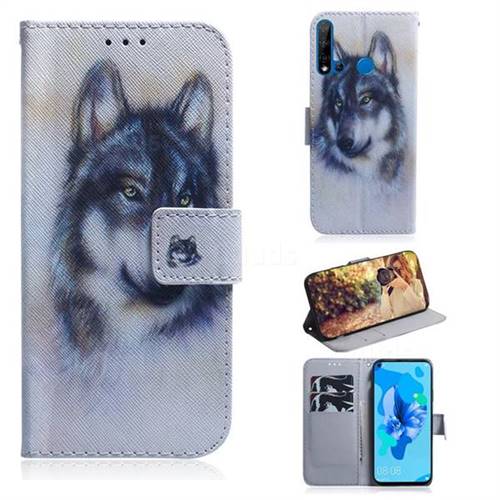 Snow Wolf PU Leather Wallet Case for Huawei P20 Lite(2019)
