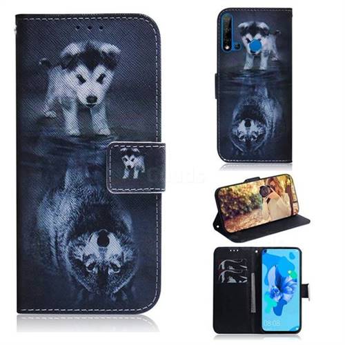 Wolf and Dog PU Leather Wallet Case for Huawei P20 Lite(2019)