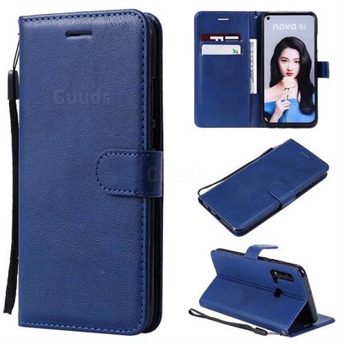 Retro Greek Classic Smooth PU Leather Wallet Phone Case for Huawei P20 Lite(2019) - Blue