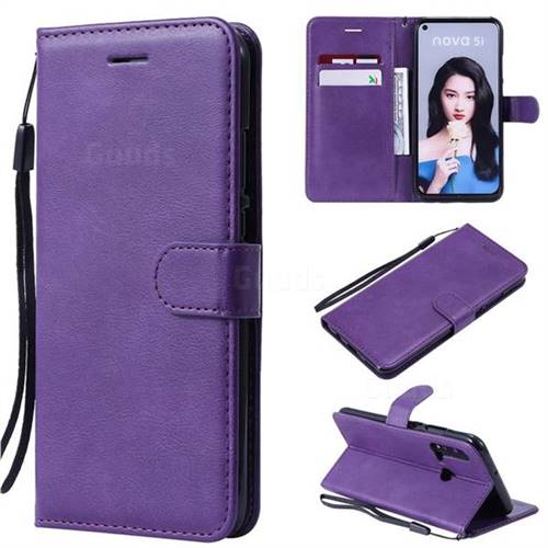 Retro Greek Classic Smooth PU Leather Wallet Phone Case for Huawei P20 Lite(2019) - Purple