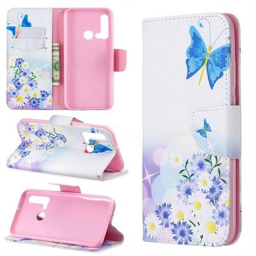 Butterflies Flowers Leather Wallet Case for Huawei P20 Lite(2019)