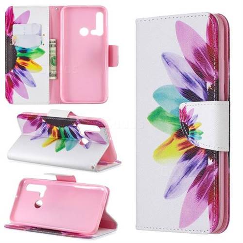 Seven-color Flowers Leather Wallet Case for Huawei P20 Lite(2019)