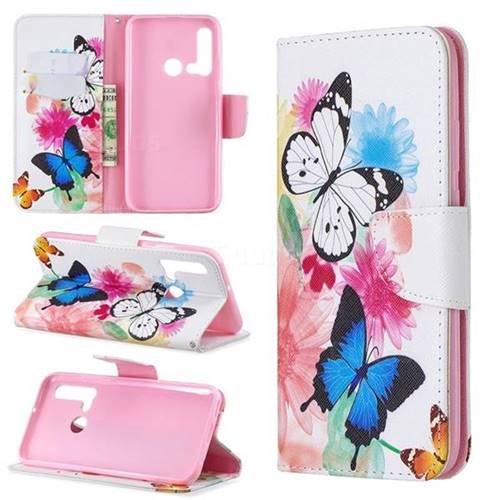Vivid Flying Butterflies Leather Wallet Case for Huawei P20 Lite(2019)