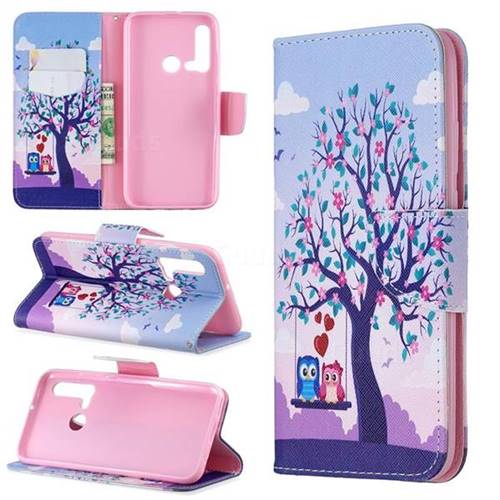 Tree and Owls Leather Wallet Case for Huawei P20 Lite(2019)