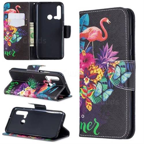 Flowers Flamingos Leather Wallet Case for Huawei P20 Lite(2019)