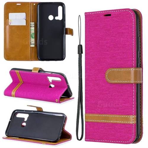 Jeans Cowboy Denim Leather Wallet Case for Huawei P20 Lite(2019) - Rose