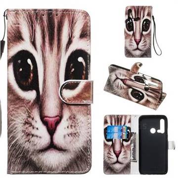 Coffe Cat Smooth Leather Phone Wallet Case for Huawei P20 Lite(2019)