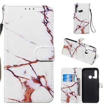 Platinum Marble Smooth Leather Phone Wallet Case for Huawei P20 Lite(2019)