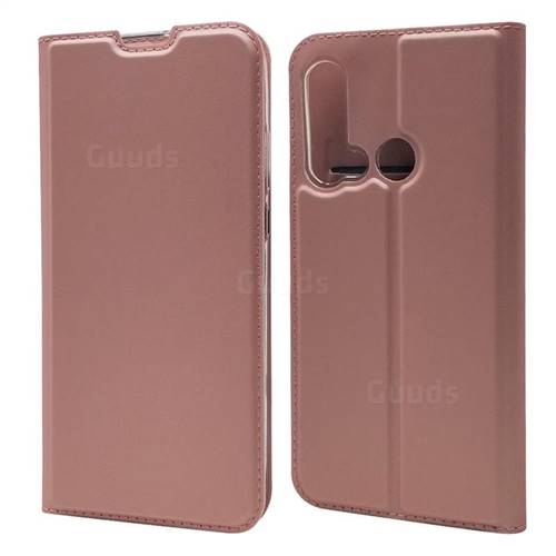 Ultra Slim Card Magnetic Automatic Suction Leather Wallet Case for Huawei P20 Lite(2019) - Rose Gold