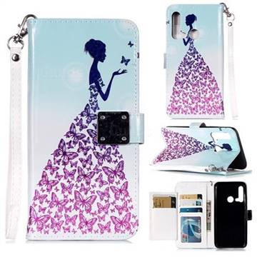 Butterfly Princess 3D Shiny Dazzle Smooth PU Leather Wallet Case for Huawei P20 Lite(2019)