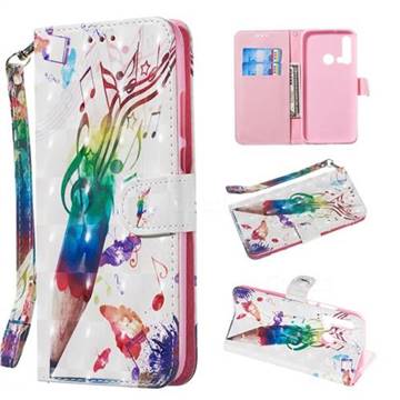 Music Pen 3D Painted Leather Wallet Phone Case for Huawei P20 Lite(2019)