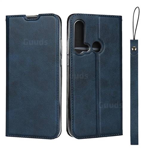 Calf Pattern Magnetic Automatic Suction Leather Wallet Case for Huawei P20 Lite(2019) - Blue
