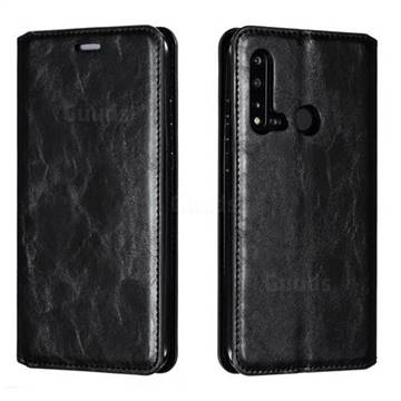 Retro Slim Magnetic Crazy Horse PU Leather Wallet Case for Huawei P20 Lite(2019) - Black