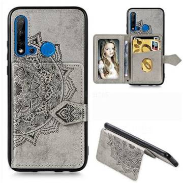 Mandala Flower Cloth Multifunction Stand Card Leather Phone Case for Huawei P20 Lite(2019) - Gray