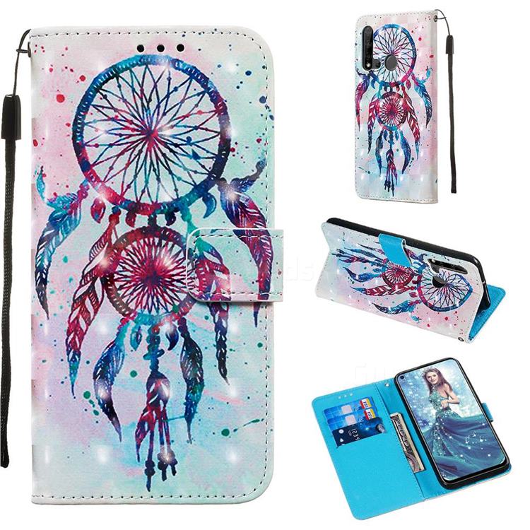 ColorDrops Wind Chimes 3D Painted Leather Wallet Case for Huawei P20 Lite(2019)