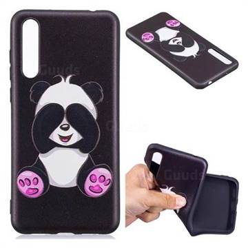 Lovely Panda 3D Embossed Relief Black Soft Back Cover for Huawei P20 Pro
