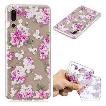 Peony Flowers Super Clear Soft TPU Back Cover for Huawei P20 Pro