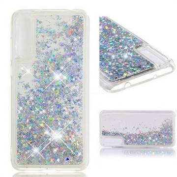Dynamic Liquid Glitter Quicksand Sequins TPU Phone Case for Huawei P20 Pro - Silver