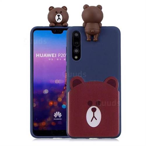 Cute Bear Soft 3D Climbing Doll Soft Case for Huawei P20 Pro