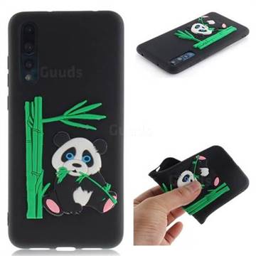 Panda Eating Bamboo Soft 3D Silicone Case for Huawei P20 Pro - Black