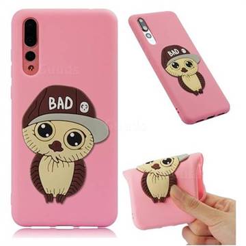 Bad Boy Owl Soft 3D Silicone Case for Huawei P20 Pro - Pink