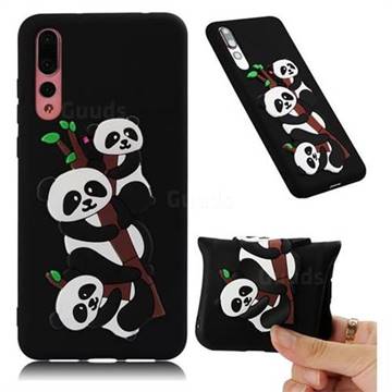 Panda Bamboo Soft 3D Silicone Case for Huawei P20 Pro - Black