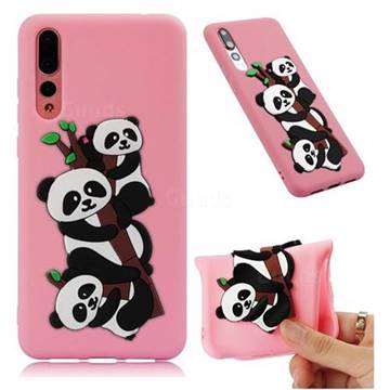 Panda Bamboo Soft 3D Silicone Case for Huawei P20 Pro - Red