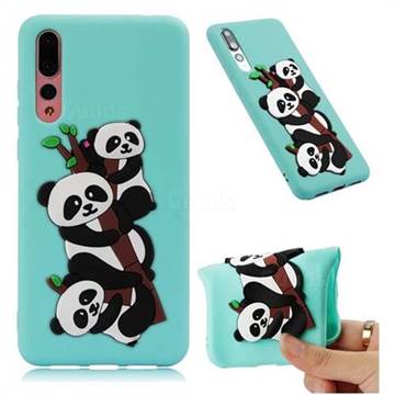 Panda Bamboo Soft 3D Silicone Case for Huawei P20 Pro - Sky Blue