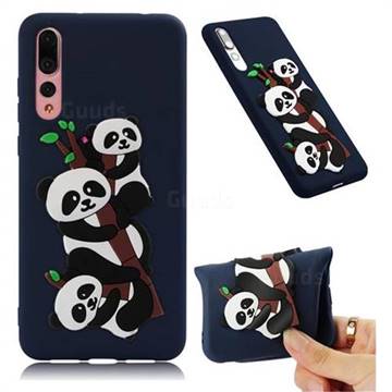 Panda Bamboo Soft 3D Silicone Case for Huawei P20 Pro - Navy