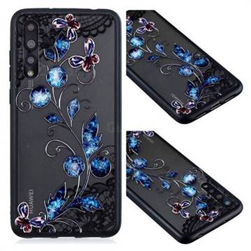 Butterfly Lace Diamond Flower Soft TPU Back Cover for Huawei P20 Pro