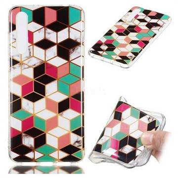 Three-dimensional Square Soft TPU Marble Pattern Phone Case for Huawei P20 Pro