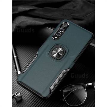 Knight Armor Anti Drop PC + Silicone Invisible Ring Holder Phone Cover for Huawei P20 Pro - Navy