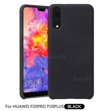 Howmak Slim Liquid Silicone Rubber Shockproof Phone Case Cover for Huawei P20 Pro - Black