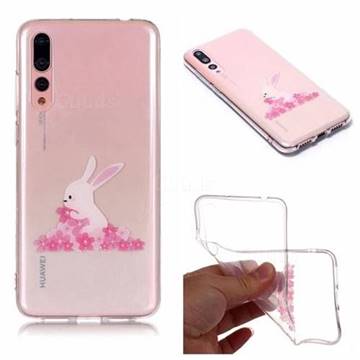 Cherry Blossom Rabbit Super Clear Soft TPU Back Cover for Huawei P20 Pro