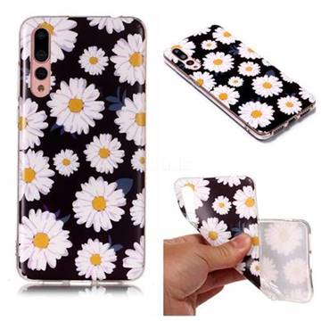 White Chrysanthemum Matte Soft TPU Back Cover for Huawei P20 Pro