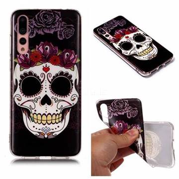Flowers Skull Matte Soft TPU Back Cover for Huawei P20 Pro
