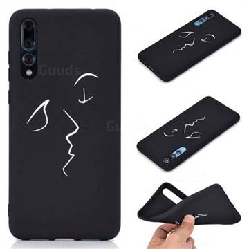 Smiley Chalk Drawing Matte Black TPU Phone Cover for Huawei P20 Pro