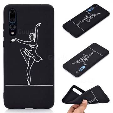 Dancer Chalk Drawing Matte Black TPU Phone Cover for Huawei P20 Pro