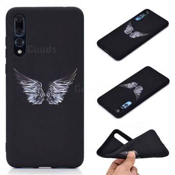 Wings Chalk Drawing Matte Black TPU Phone Cover for Huawei P20 Pro