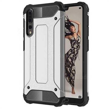 King Kong Armor Premium Shockproof Dual Layer Rugged Hard Cover for Huawei P20 Pro - Technology Silver