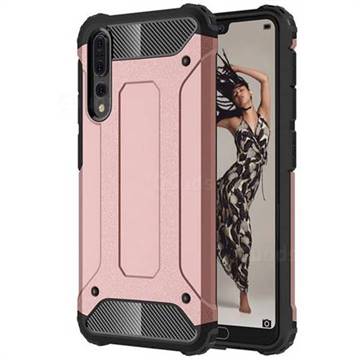 King Kong Armor Premium Shockproof Dual Layer Rugged Hard Cover for Huawei P20 Pro - Rose Gold