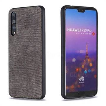 Canvas Cloth Coated Soft Phone Cover for Huawei P20 Pro - Dark Gray