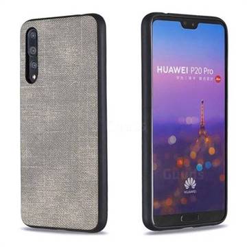 Canvas Cloth Coated Soft Phone Cover for Huawei P20 Pro - Light Gray