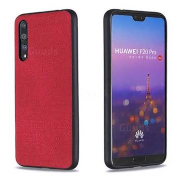Canvas Cloth Coated Soft Phone Cover for Huawei P20 Pro - Red